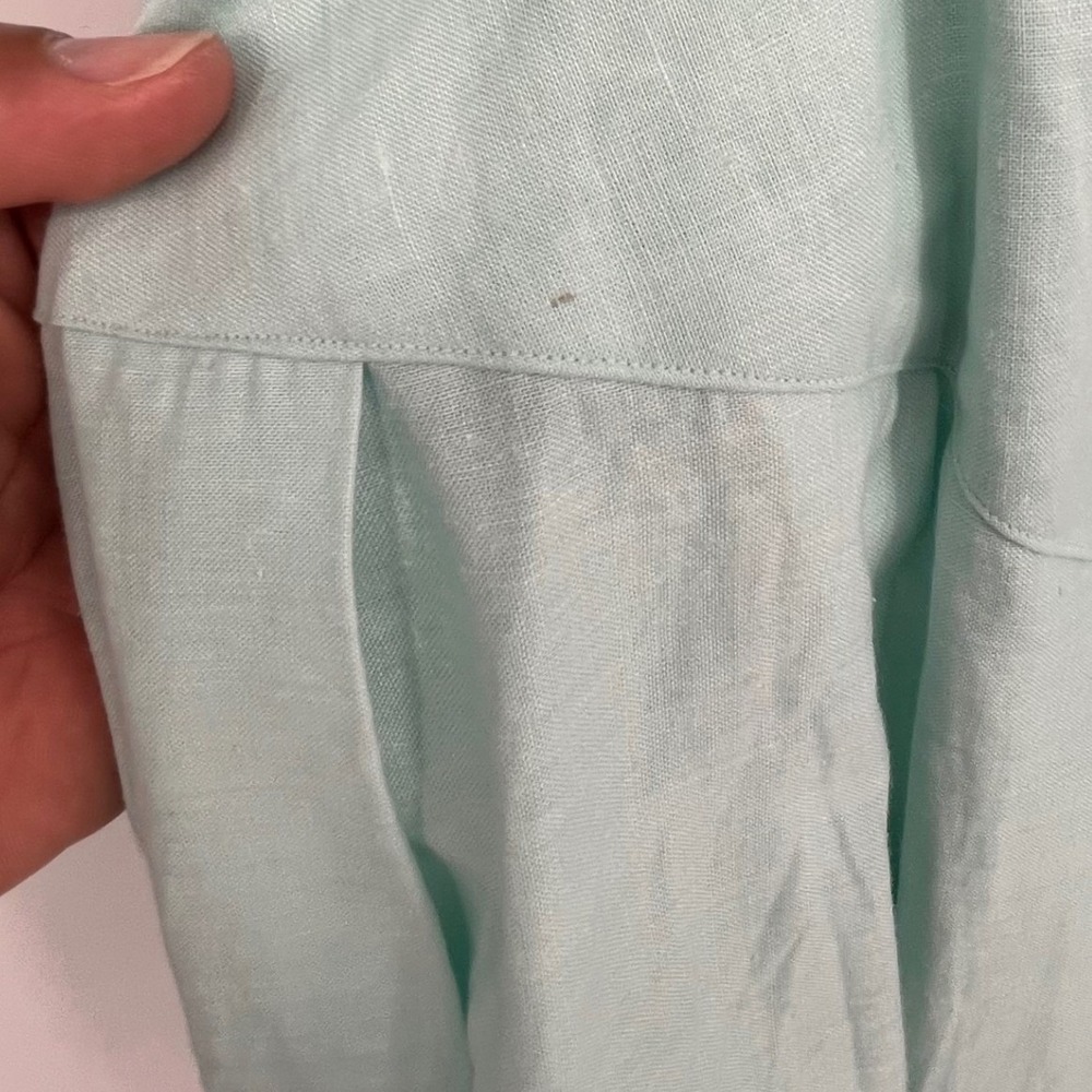 Vintage Y2K Light Mint Green Button Front Eyelet Collar Dress Size 10 Feminine - Picture 9 of 15